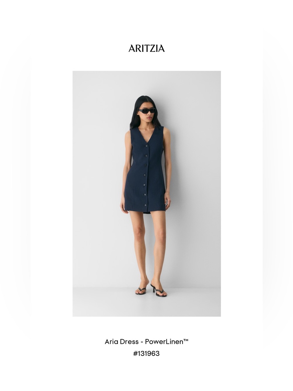 Aritzia Navy Sleeveless Button-Front Dress Coverup